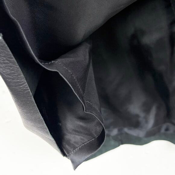 AllSaints Womens Sens Leather A-Line Mini Skirt Full Rear Zip Black Size 2 - Picture 9 of 13